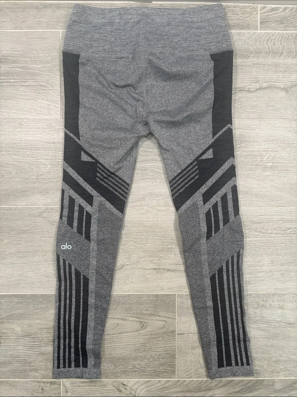 Alo Yoga High Waist Seamless Moto Leggings Heather Grey 7/8 Ankle Medium